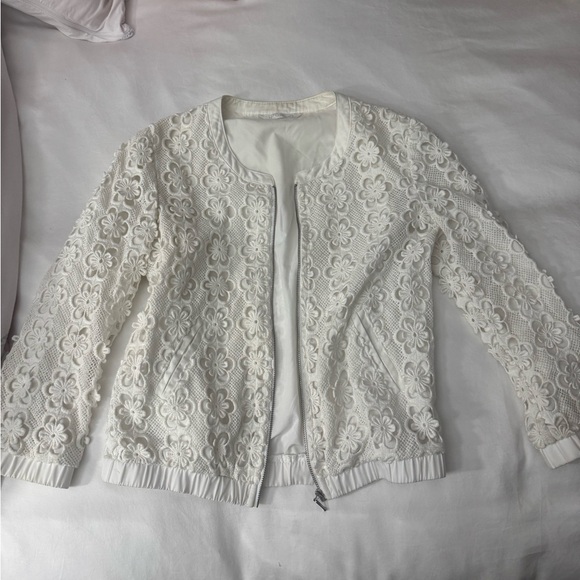 Floral Lace Women's Jacket - White - Picture 1 of 1